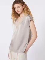 Top MaxMara Weekend in Raso Con Pizzo Nude Art. WKDSTAFFA - immagine 4