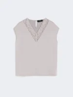 Top MaxMara Weekend in Raso Con Pizzo Nude Art. WKDSTAFFA