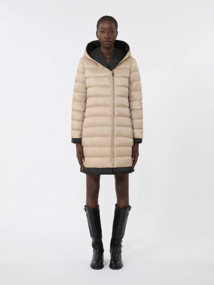 Piumino Imbottito Lungo MaxMara Weekend Beige e Nero reversibile  Art. Uggioso, foto 2 di 3