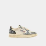 Sneakers Autry Medalist Donna Super Vintage in Pelle Bianca, Pelle Azzurra art. AVLW MT03