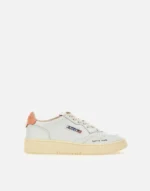 Sneakers Autry Donna In Pelle Bianca, Spoiler Salmone e Scritta art. AULW DL03