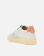 Sneakers Autry Donna In Pelle Bianca, Spoiler Salmone e Scritta art. AULW DL03 - immagine 4