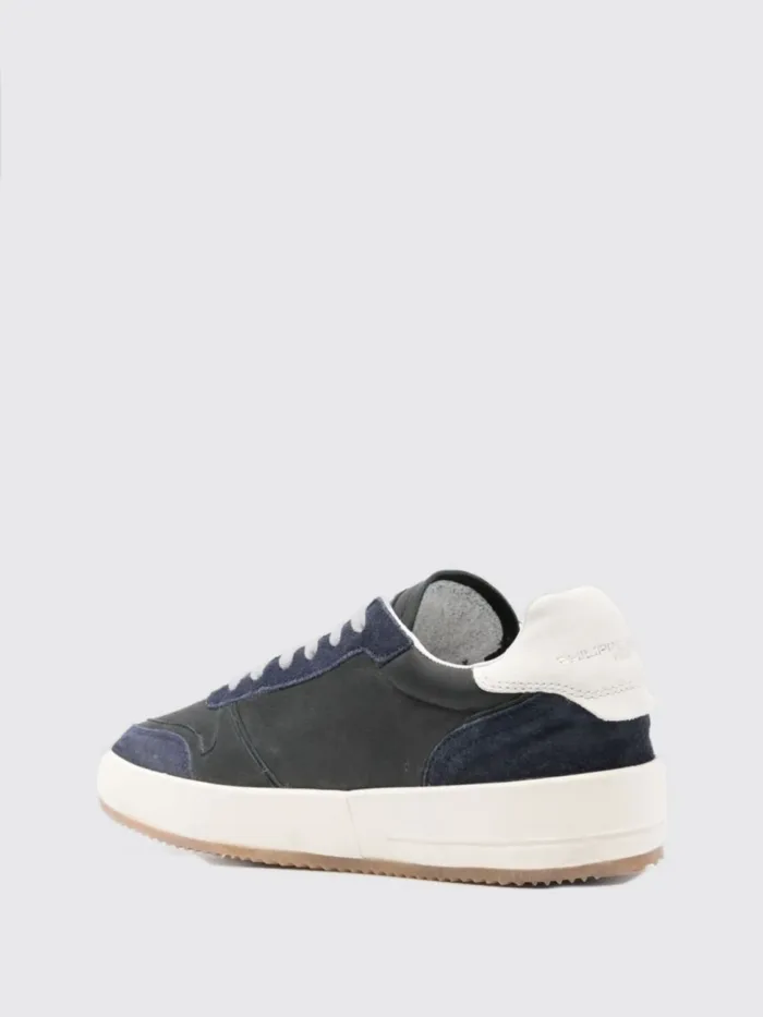 Sneakers Uomo Philippe Model Nice in Pelle e Camoscio Blu cod. VNLU WX66, foto 3 di 4