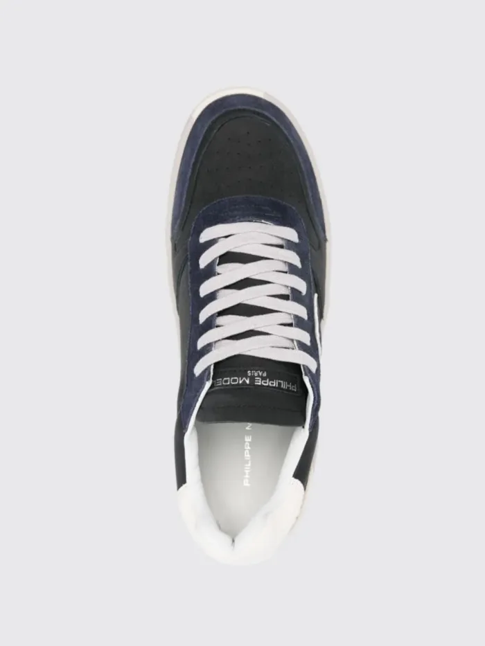 Sneakers Uomo Philippe Model Nice in Pelle e Camoscio Blu cod. VNLU WX66, foto 4 di 4