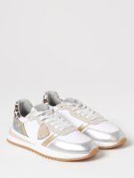 Sneakers Donna Philippe Model Tropez 2.1 in Tessuto Bianco Dettagli Oro e Spoiler Leopardato cod. TYLD WML1 - immagine 2