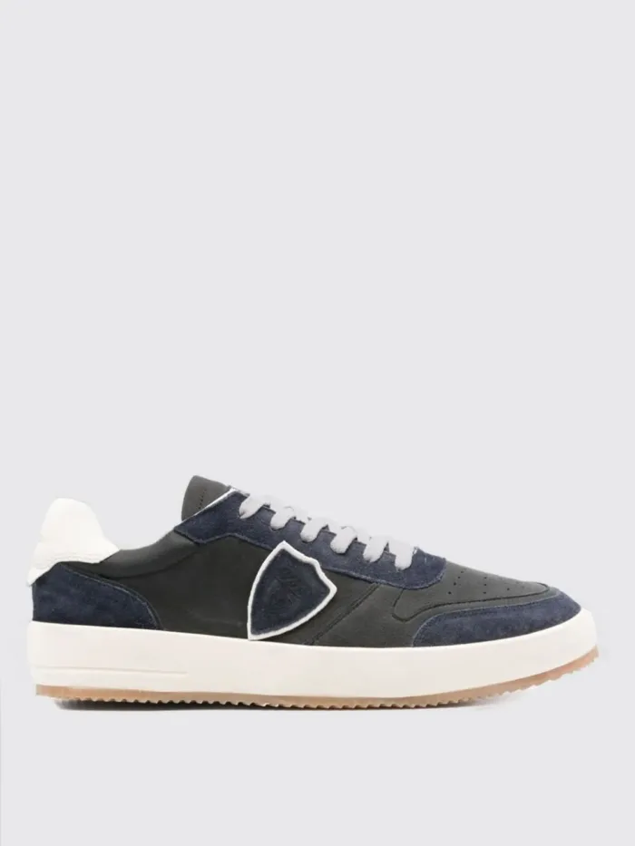 Sneakers Uomo Philippe Model Nice in Pelle e Camoscio Blu cod. VNLU WX66, foto 1 di 4