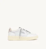 Sneakers Autry Donna in Pelle Bianca con Laccio Argento art. AULW SW02
