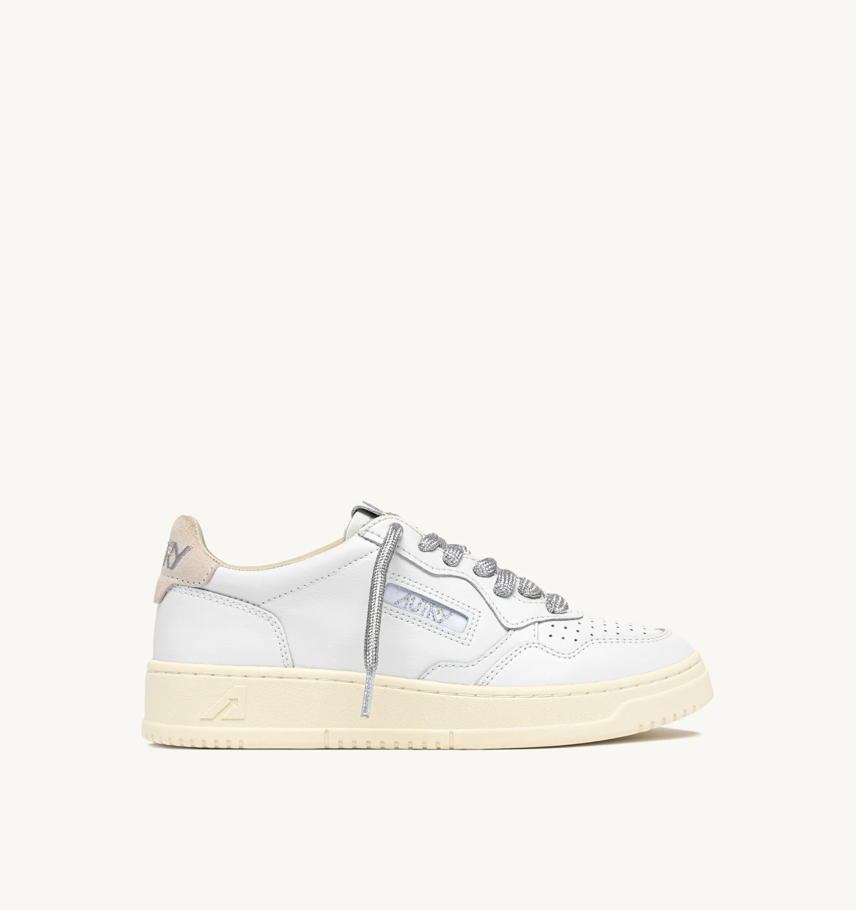 Sneakers Autry Donna in Pelle Bianca con Laccio Argento art. AULW SW02 - immagine 1