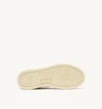 Sneakers Autry Donna In Pelle Bianca e Camoscio Beige Glitterato art. AULW PK01 - immagine 4