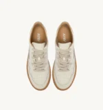 Sneakers Autry Donna In Pelle Bianca e Fondo Beige Scuro art. AULW BD01 - immagine 3