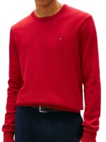 Maglioncino Girocollo in Cotone Uomo Tommy Hilfiger Rosso art. MW0MW39999 XLD