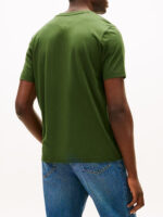 T-shirt Uomo Tommy Hilfiger Regular fit Verde Militare in Cotone con Bandierina cod MW0MW39995 L01 - immagine 2