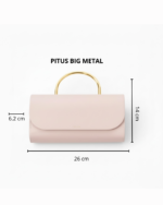 Borsa a Mano Grande Salce Con Tracolla Color Rosa Pastello Manico in Metallo art. Pitus Metal Big Pink - immagine 2