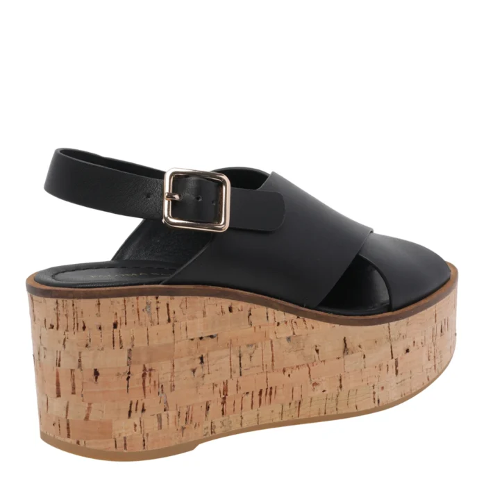 Sandali Paloma Barcelò Donna con Zeppa in Sughero 8 cm e Plateau 4 cm in Pelle Nera art. Nus Calidis Black, foto 3 di 3
