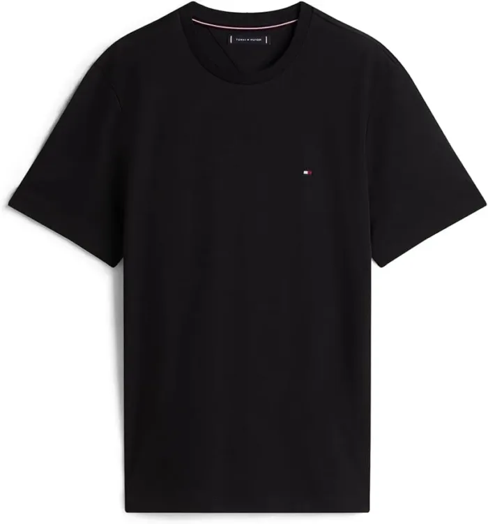 T-shirt Uomo Tommy Hilfiger regular fit Nera in Cotone con Bandierina cod MW0MW37508 BDS, foto 1 di 5