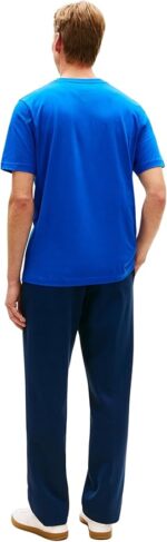 T-shirt Regular fit in jersey Uomo Tommy Hilfiger Blu Elettrico con Logo art. MW0MW42366 C7F - immagine 2