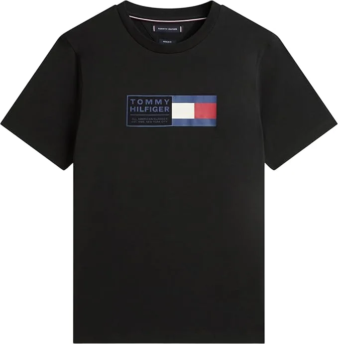 T-shirt Regular fit in jersey Uomo Tommy Hilfiger Nera con Logo art. MW0MW42366 BDS, foto 3 di 3