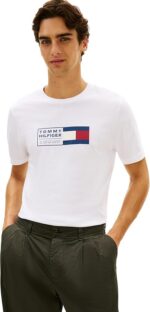 T-shirt Regular fit in jersey Uomo Tommy Hilfiger Bianca con Logo art. MW0MW42366 YBR