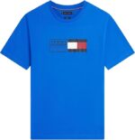 T-shirt Regular fit in jersey Uomo Tommy Hilfiger Blu Elettrico con Logo art. MW0MW42366 C7F - immagine 3