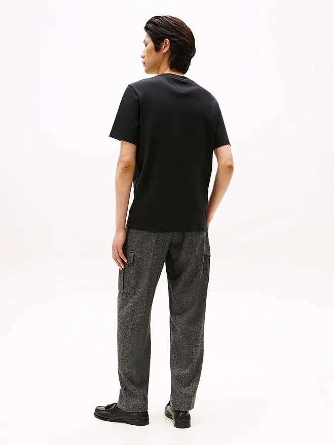 T-shirt Uomo Tommy Hilfiger regular fit Nera in Cotone con Bandierina cod MW0MW37508 BDS, foto 4 di 5