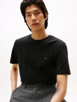 T-shirt Uomo Tommy Hilfiger regular fit Nera in Cotone con Bandierina cod MW0MW37508 BDS - immagine 5