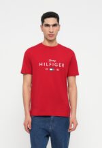 T-shirt Uomo Tommy Hilfiger Regular fit Rossa in Jersey con Grafica Frontale cod MW0MW41455 XLD