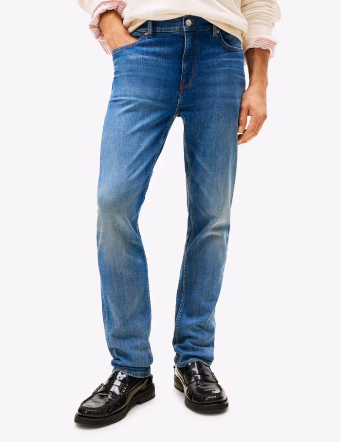 Jeans Slim Uomo Tommy Hilfiger Bleecker Lavaggio Medio Chiaro art. MW0MW42588 1BE, foto 1 di 3