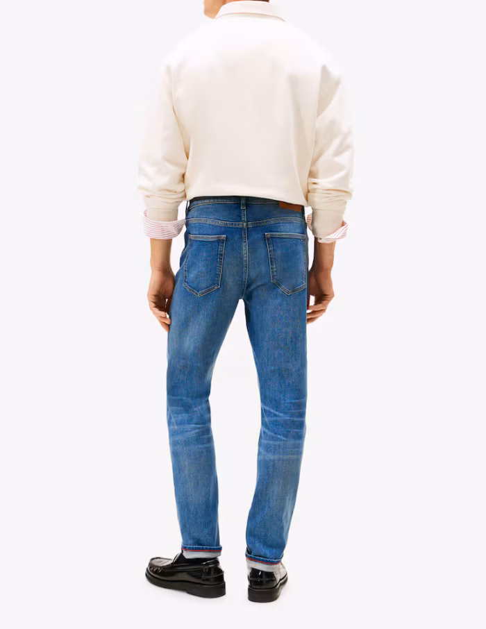 Jeans Slim Uomo Tommy Hilfiger Bleecker Lavaggio Medio Chiaro art. MW0MW42588 1BE, foto 2 di 3