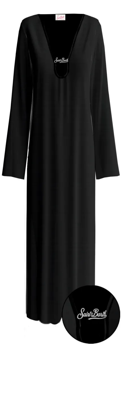 Abito CopriCostume Longuette Mc2 Saint Barth Nero art. Aghata Plate Georgette 00