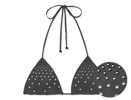 Triangolo Grigio Antracite Strass Mc2 Saint Barth art. Annabelle Shiny Strass Waterfall 16H