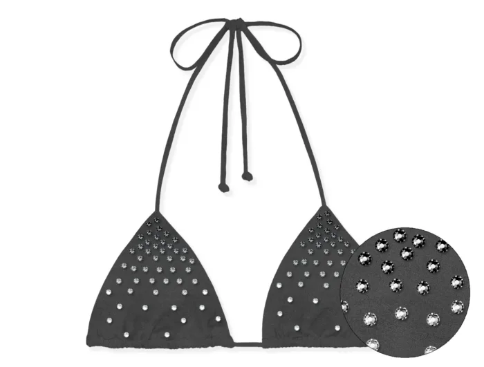 Triangolo Grigio Antracite Strass Mc2 Saint Barth art. Annabelle Shiny Strass Waterfall 16H, foto 1 di 1