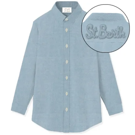 Camicia Mc2 Saint Barth in Denim art. Brigitte Embry Chambray L Sb Patch