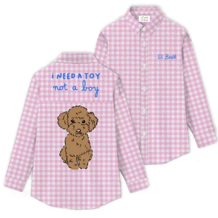 Camicia Mc2 Saint Barth a Quadri Bianchi e Rosa art. Brigitte Embry Cotton Vichy Big 21 Toy