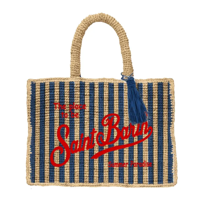 Borsa a mano Media Mc2 Saint Barth in Rafia a Righe art. Colette Raffia Stripes Mini V 61 EMB, foto 1 di 1