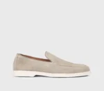 Mocassino Uomo Doucal's In Camoscio Beige Sabbia con Fondo Gomma Bianco Art. DU3413NWMAUY009GC15