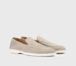 Mocassino Uomo Doucal's In Camoscio Beige Sabbia con Fondo Gomma Bianco Art. DU3413NWMAUY009GC15 - immagine 2