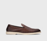 Mocassino Uomo Doucal's In Pelle Marrone con Fondo Gomma Bianco Art. DU3413NWMAUY054GM04
