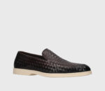 Mocassino Uomo Doucal's In Pelle Marrone Intrecciata con Fondo Gomma Bianco Art. DU3416NWMAUY195GM00 - immagine 2