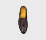Mocassino Uomo Doucal's In Pelle Marrone Intrecciata con Fondo Gomma Bianco Art. DU3416NWMAUY195GM00 - immagine 3