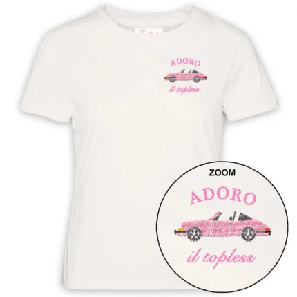 T-shirt Mc2 Saint Barth Avorio art. Emilie Adoro Topless 10 Strass Emb