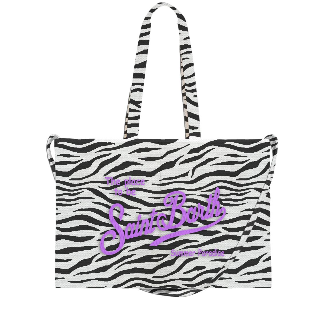 ESSENTIAL BAG N CANVAS_ZEBRA COLOR 0124 Borsa Mc2 Saint Barth Zebrata art. Essential Bag N Canvas Zebra Color 0124 - immagine 1
