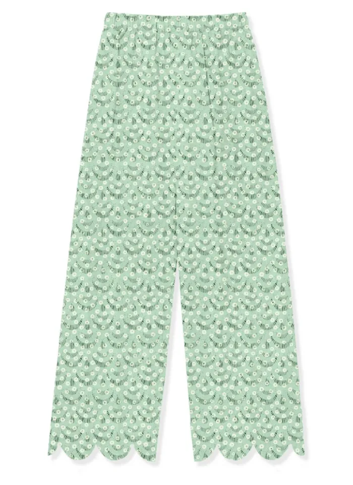 Pantalone Donna in Cotone Mc2 Saint Barth Verde Acqua art. Inez Crochet Shell Paillettes 55, foto 1 di 1