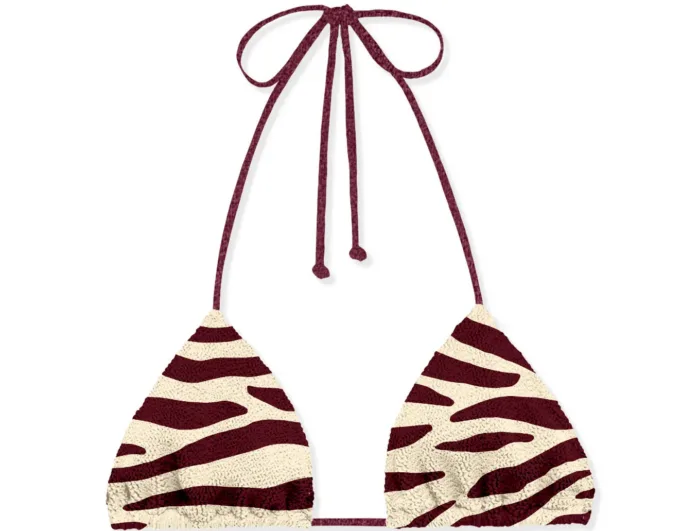 Triangolo Mc2 Saint Barth Stampa Zebrata Bordeaux art. Leah Wp Crinkle Zebra Color 1045, foto 1 di 1