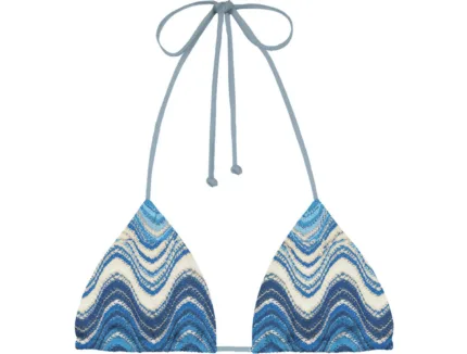 Triangolo Mc2 Saint Barth in Tessuto Intrecciato Lurex Sfumature Blu art. Leah Rachel Sea Wave Soft 32