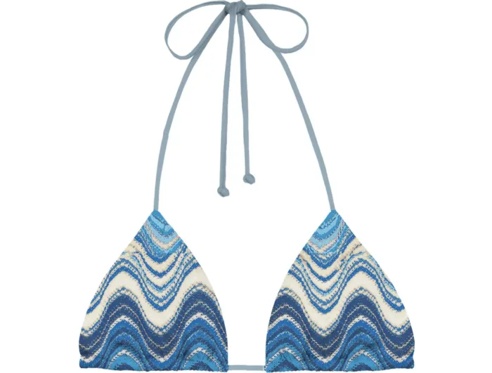 Triangolo Mc2 Saint Barth in Tessuto Intrecciato Lurex Sfumature Blu art. Leah Rachel Sea Wave Soft 32, foto 1 di 1