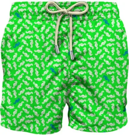 Costume Mc2 Saint Barth Verde con Cavallucci Marini art. Lighting Micro Stretch Seahorse Pattern 7517