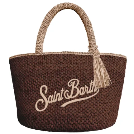Borsa a Spalla Media Mc2 Saint Barth Marrone art. Marcy Raffia Mid 1811 Emb