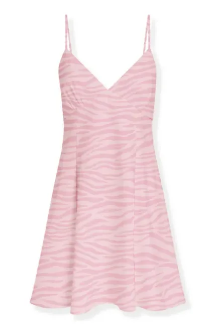 Mini Abito Mc2 Saint Barth Rosa in Pura Seta art. Marge Silk Zebra Color 2021