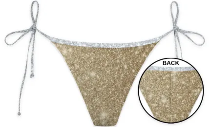 Slip Brasiliana Lurex Oro e Argento Mc2 Saint Barth art. Marielle String Lurex Gold Silver
