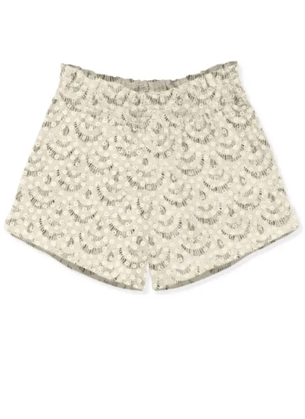 Pantaloncino Mc2 Saint Barth Avorio art. Meave Crochet Shell Paillettes 10
